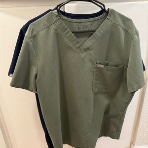 Figs Olive and Navy Scrub Tops